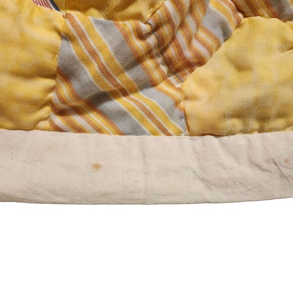 Handmade Quilt Bow Tie Pattern Yellow w/Multi Color Bows Off White Back 60"X78" - Picture 9 of 9